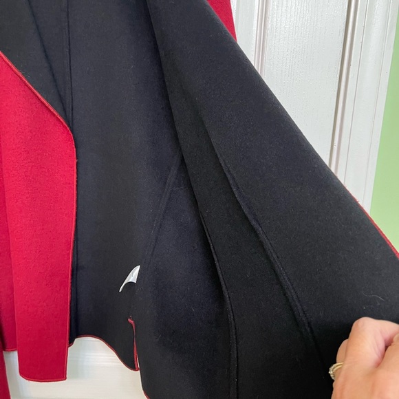 Covington Ladies Red Wool Blend Open Front Blazer with Side Slits Size 16 - Picture 5 of 12
